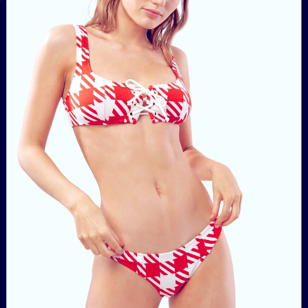 NWT Solid & Striped Bikini